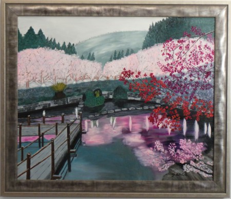 FEERIE ROSE : huile sur toile, 50 cm x 60 cm, novembre 2013