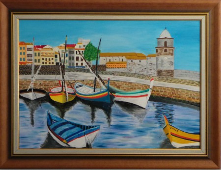 COLLIOURE : huile sur toile, 50 cm x 70 cm, novembre 2013