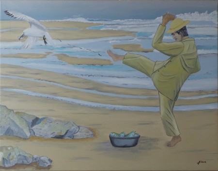 DELIT DE...FUITE : huile sur toile, 70 cm x 90 cm, mars 2016