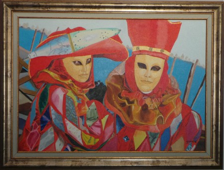 CARNAVAL DE VENISE : huile sur toile, 50 cm x 70 cm, novembre 2013